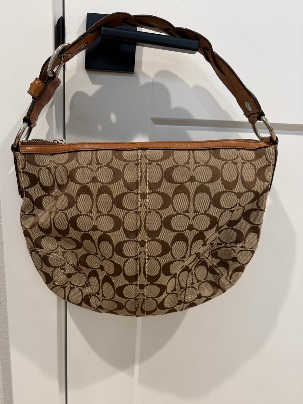 Vintage Coach Canvas Shoulder Bag